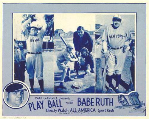 Play Ball With Babe Ruth 11x14 Movie Poster (1920)