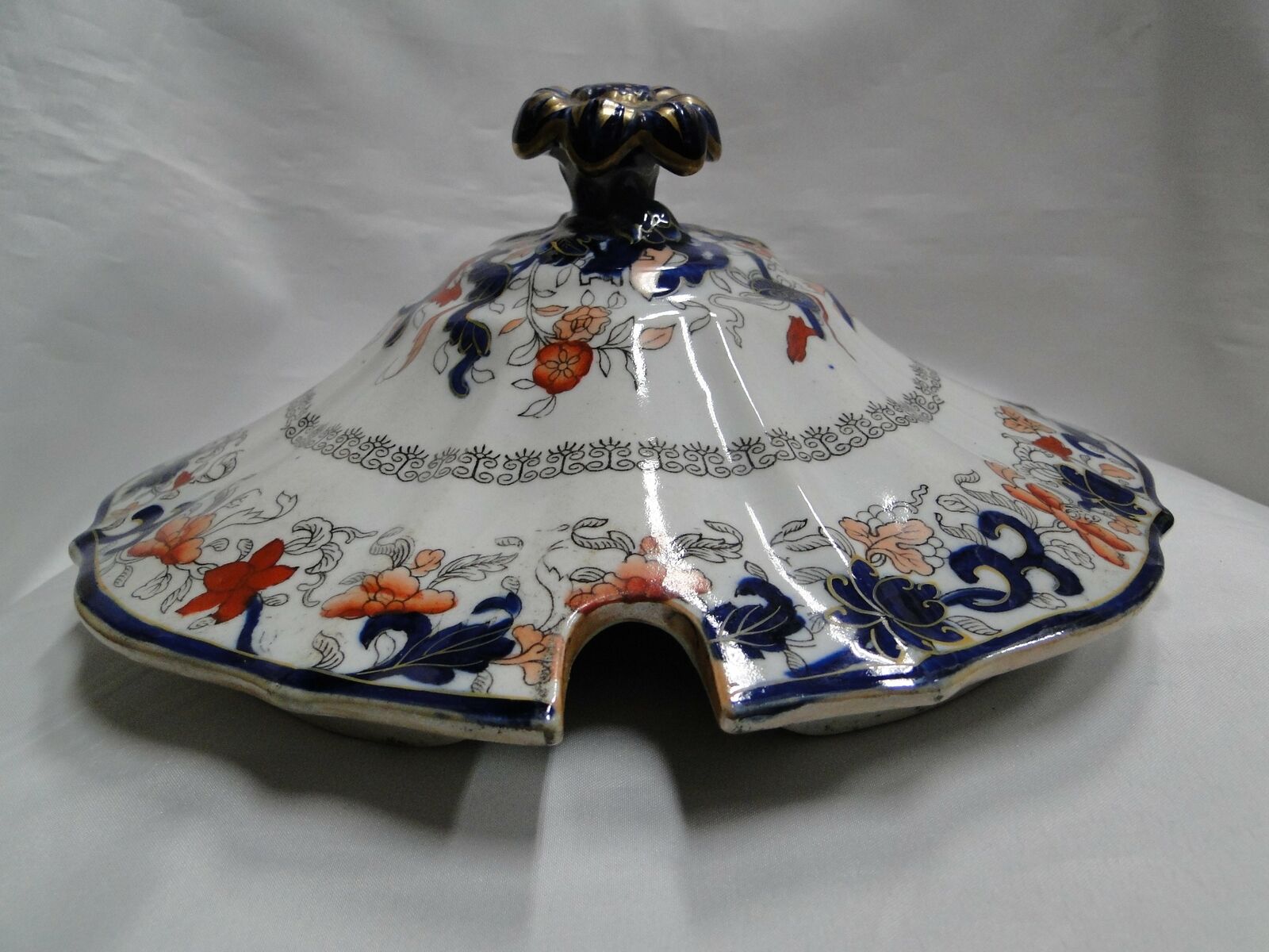 Mason's Mas22, Imari Floral: 10 5/8" Notched Lid Only For Tureen