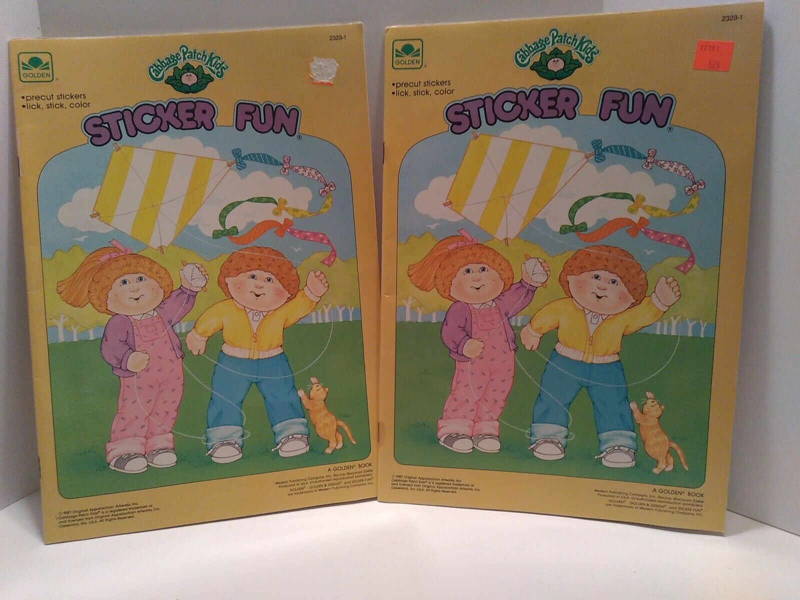 CABBAGE PATCH KIDS sticker fun softcover book (1987) Golden Press