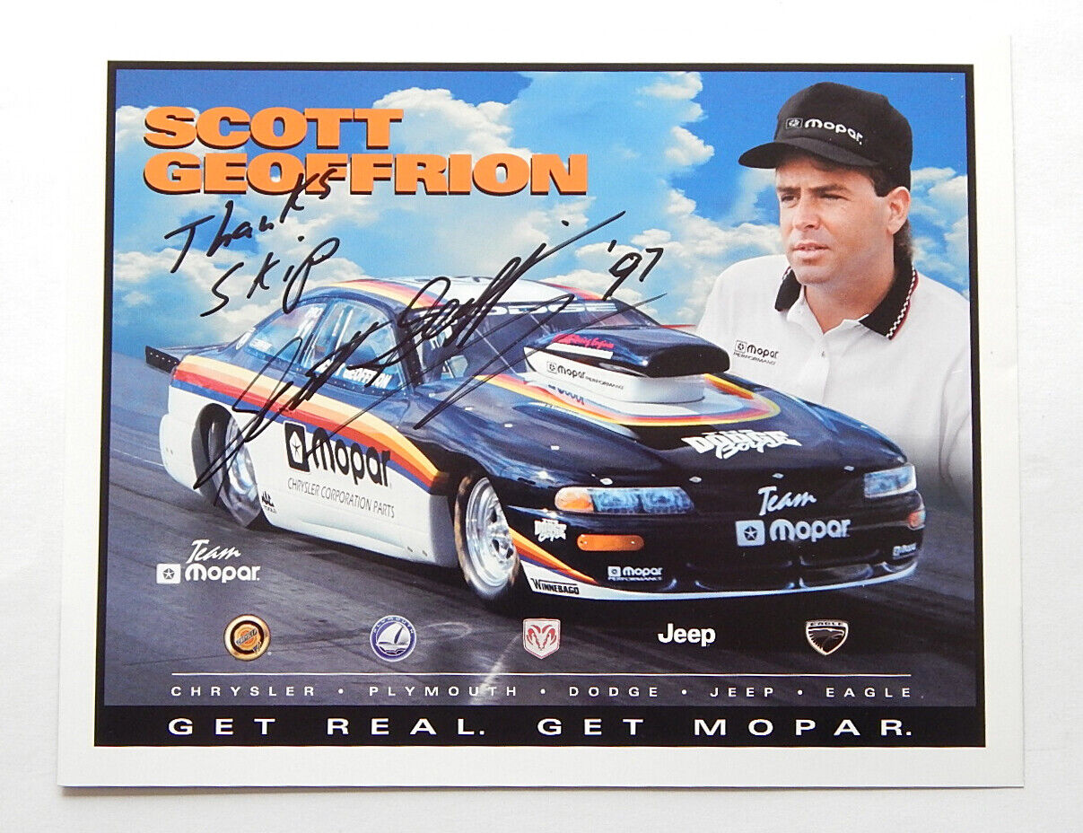 Scott Geoffrion Signed 8x10 Photo Nhra Auto Autograph