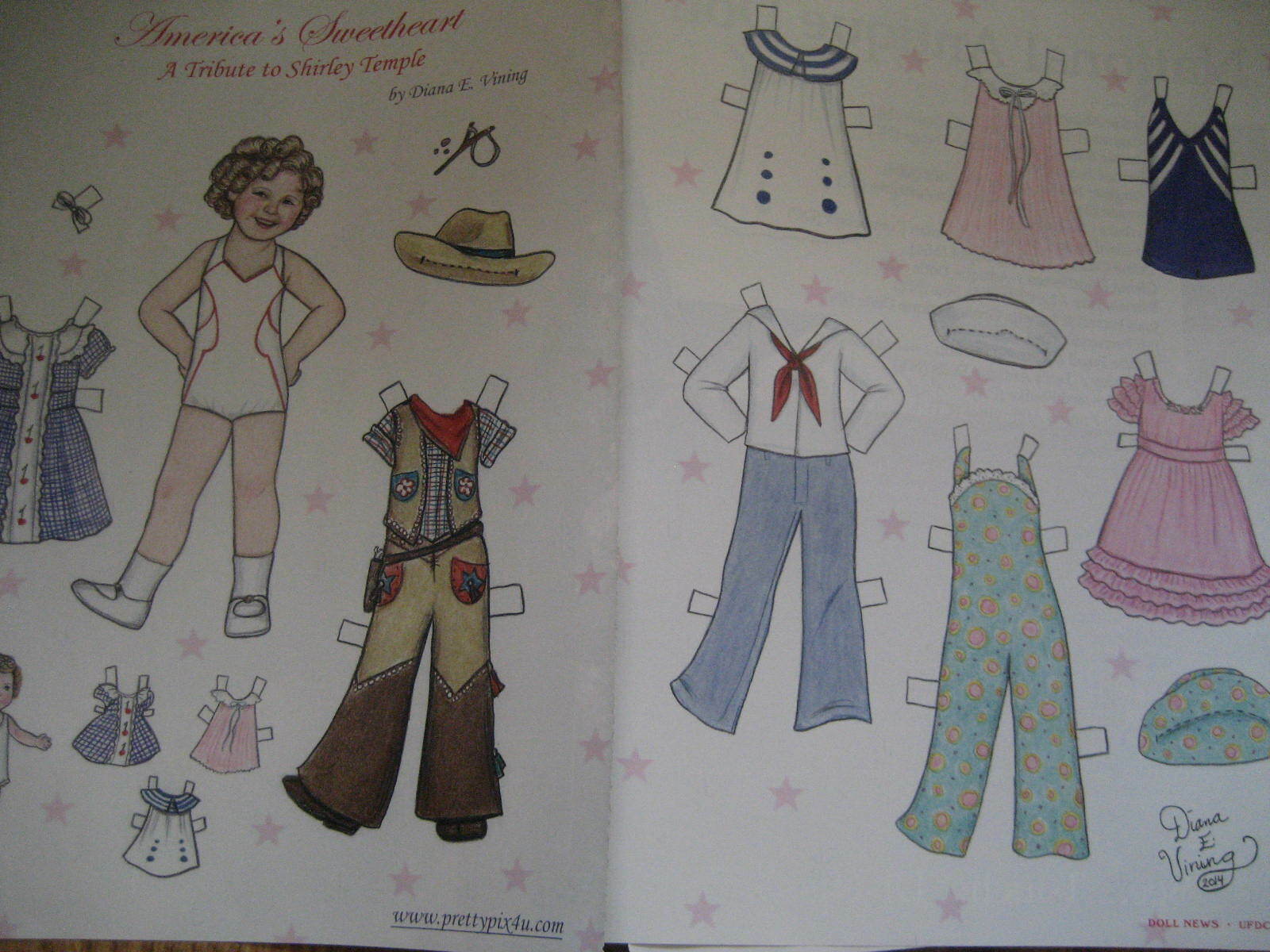 2014 Diana Vining SHIRLEY TEMPLE Paper Doll UNCUT America's Sweetheart