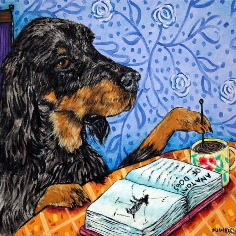 Gordon Setter At The Cafe Coffee Shop Dog Art Tile Coaster Gift Gifts Coasters