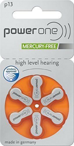 PowerOne 13 Size 13 Hearing aid Batteries Zinc air Mercury free 12-300 Batteries