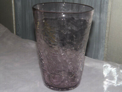 Vintage Light Amethyst Crackle Glass Vase