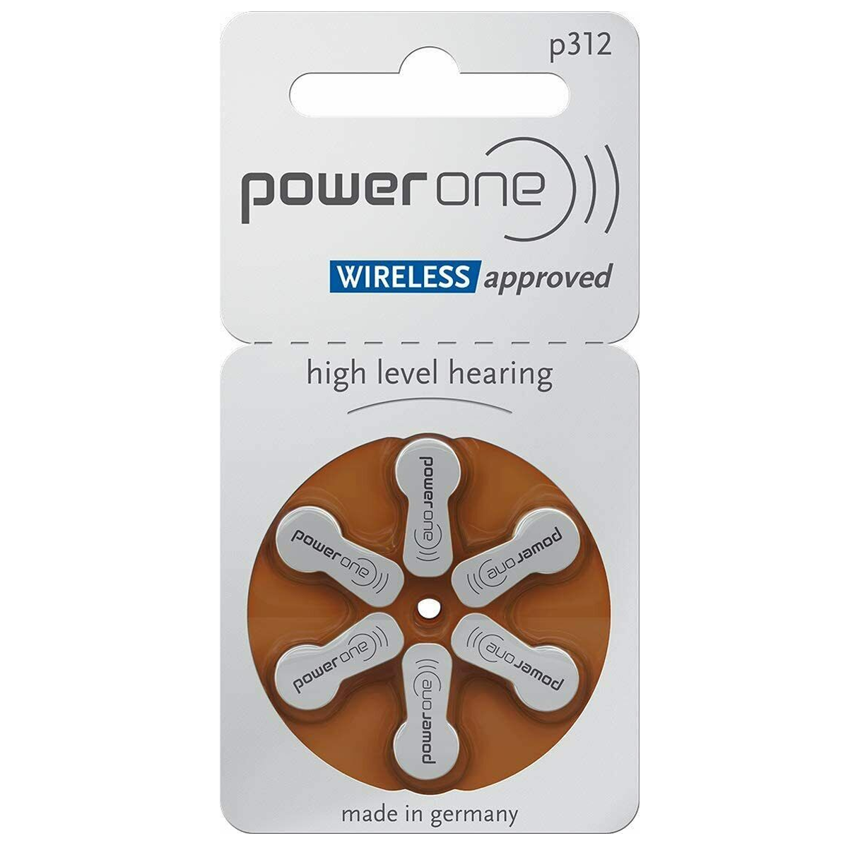 PowerOne Size 312 Hearing Aid Batteries, Multi-Packs from 6 PCS to 300 PCS