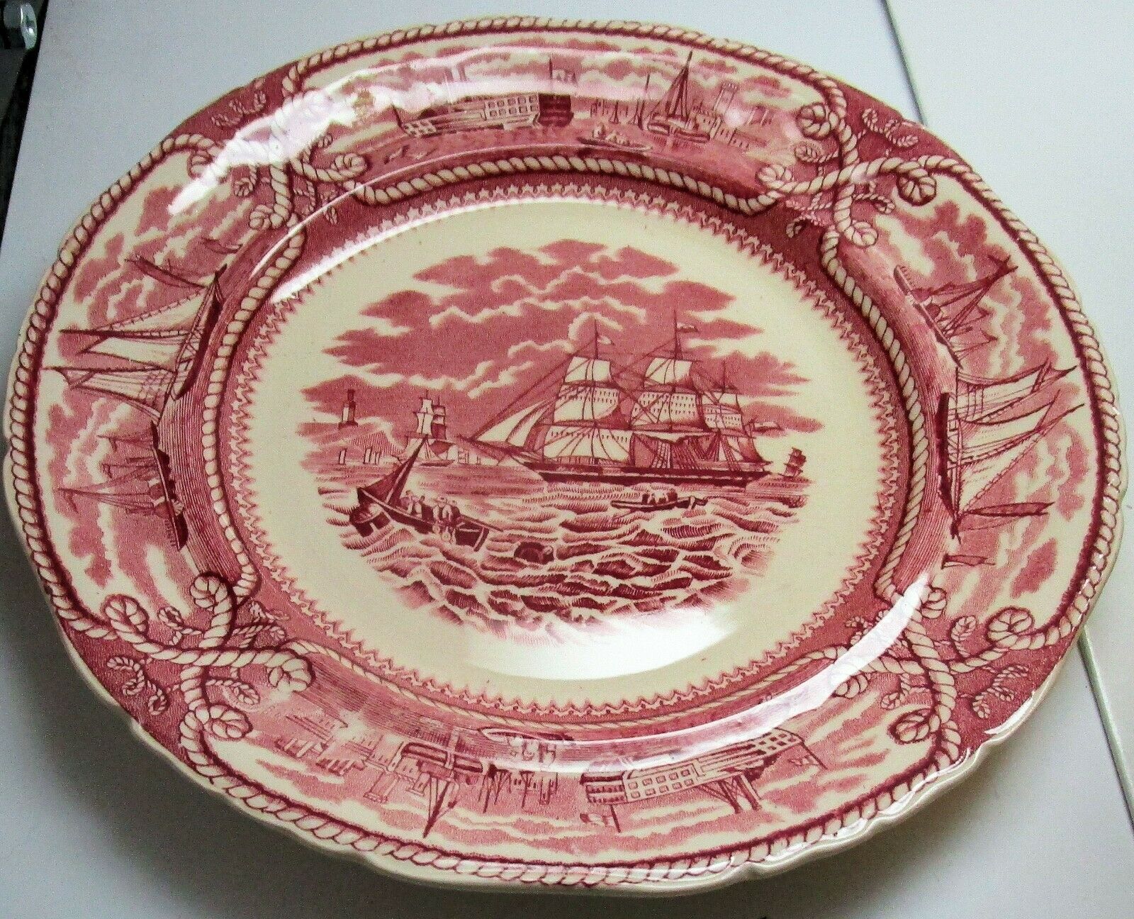 Gorgeous Mason's American Marine Patent Ironstone Red 9 & 1/2" Plate