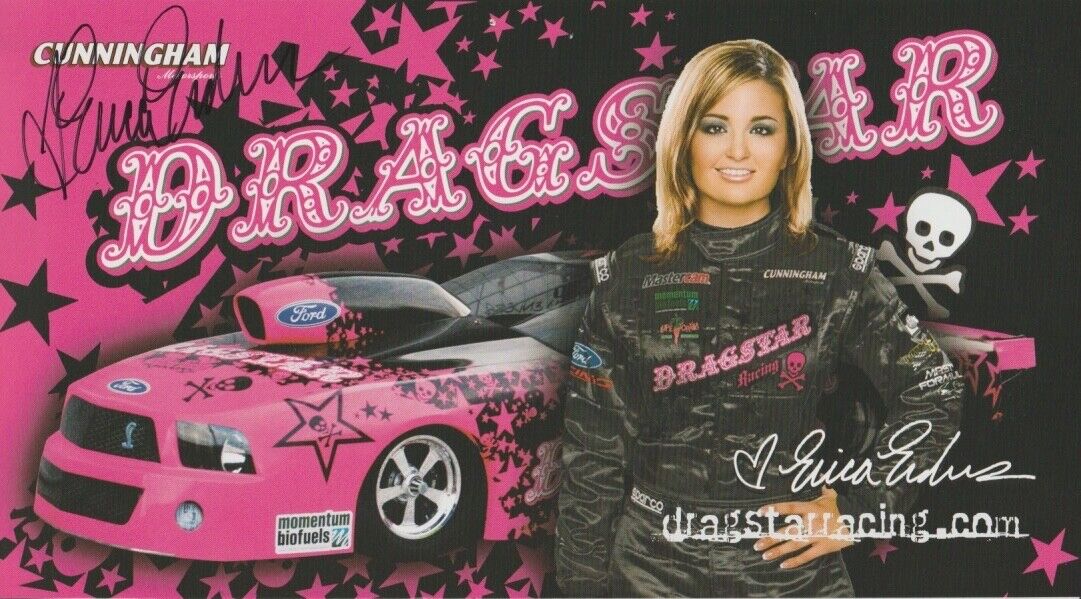 2009 Erica Enders Signed Dragstar "2nd Version" Ford Mustang Ps Nhra Hero Card