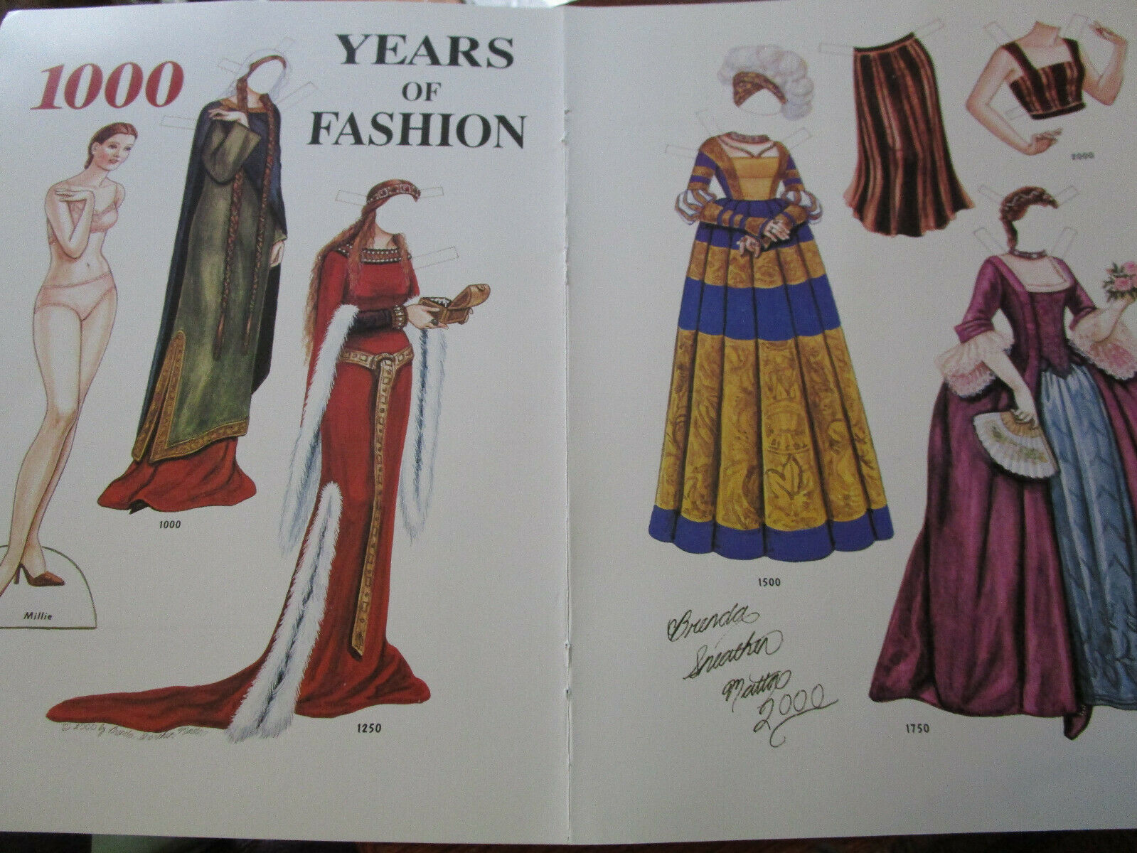 Vtg Brenda Sneathen Mattox 1000 YEARS OF FASHION Magazine Paper Doll Uncut