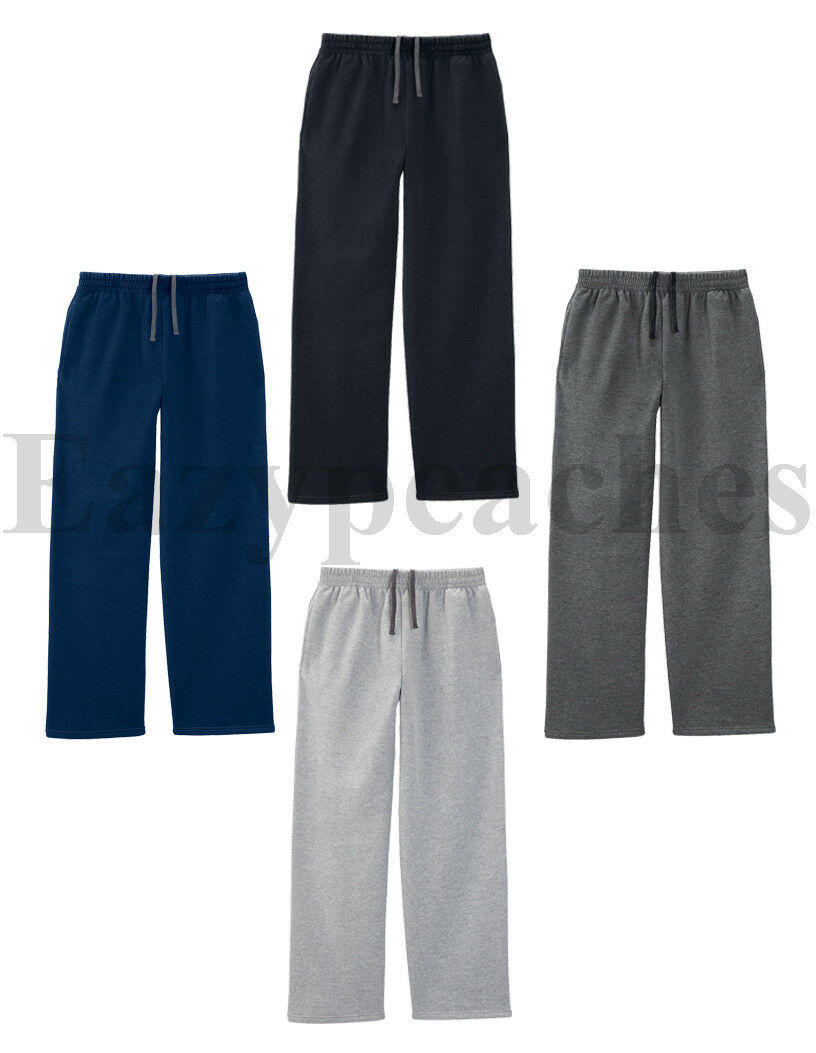 Fruit of The Loom - Mens OPEN BOTTOM POCKET Sweatpants, Sweats Size S-XL, 2XL